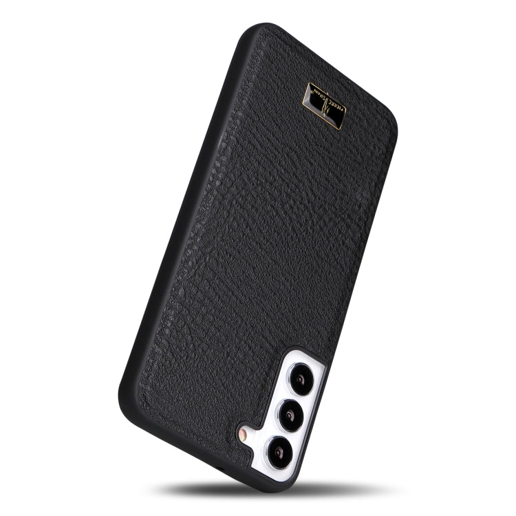 Fierre Shann Leather Texture Phone Back Cover Case, For Samsung Galaxy S22 5G, For Samsung Galaxy S22+ 5G, For Samsung Galaxy S22 Ultra 5G