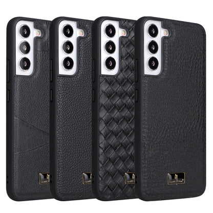 Fierre Shann Leather Texture Phone Back Cover Case, For Samsung Galaxy S22 5G, For Samsung Galaxy S22+ 5G, For Samsung Galaxy S22 Ultra 5G
