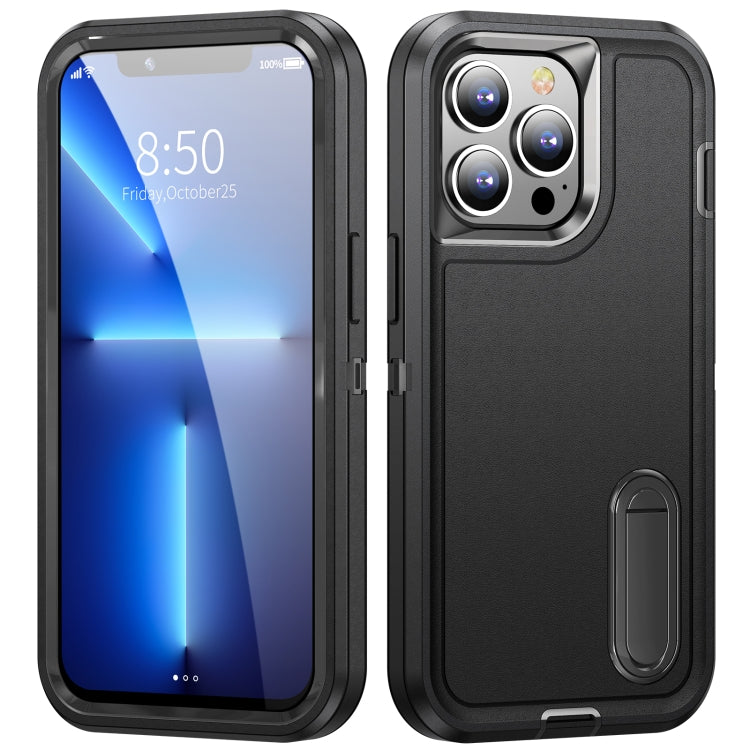 3 in 1 Rugged Holder Phone Case, For iPhone 13 Pro Max, For iPhone 12 / 12 Pro