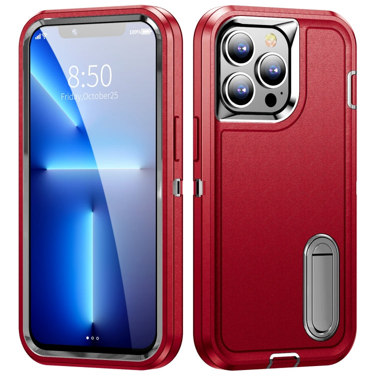 3 in 1 Rugged Holder Phone Case, For iPhone 13 Pro Max, For iPhone 12 / 12 Pro