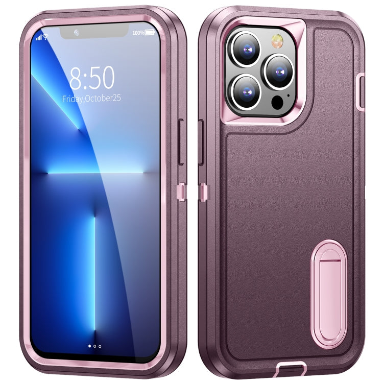 3 in 1 Rugged Holder Phone Case, For iPhone 13 Pro Max, For iPhone 12 / 12 Pro