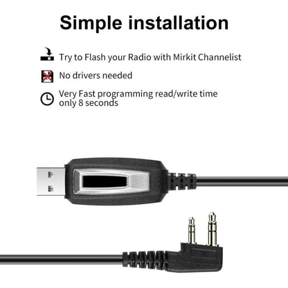 RETEVIS J9110P Dedicated USB Programming Cable for RT3S Series EDA0014386 / EDA0014407, J9110P