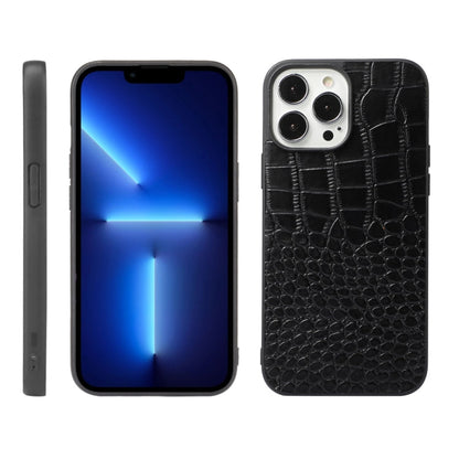 Crocodile Top Layer Cowhide Leather Case, For iPhone 13, For iPhone 13 Pro, For iPhone 13 Pro Max