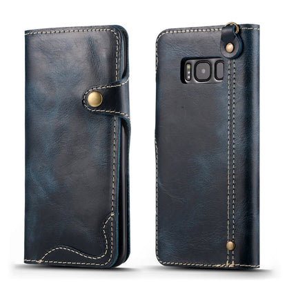 Denior Oil Wax Cowhide Magnetic Button Horizontal Flip Leather Case with Card Slots & Wallet, For iPhone XR, For Galaxy S8 Plus, For iPhone XS Max, For Galaxy S9, For Galaxy S9 Plus, For Galaxy Note 8
