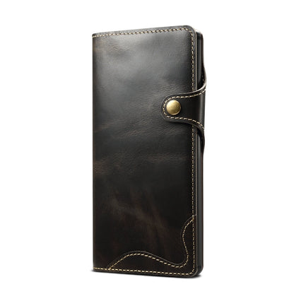 Denior Oil Wax Cowhide Magnetic Button Horizontal Flip Leather Case with Card Slots & Wallet, For Galaxy Note 10 Plus, For iPhone 11, For iPhone 11 Pro, For iPhone 11 Pro Max