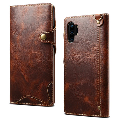 Denior Oil Wax Cowhide Magnetic Button Horizontal Flip Leather Case with Card Slots & Wallet, For Galaxy Note 10 Plus, For iPhone 11, For iPhone 11 Pro, For iPhone 11 Pro Max