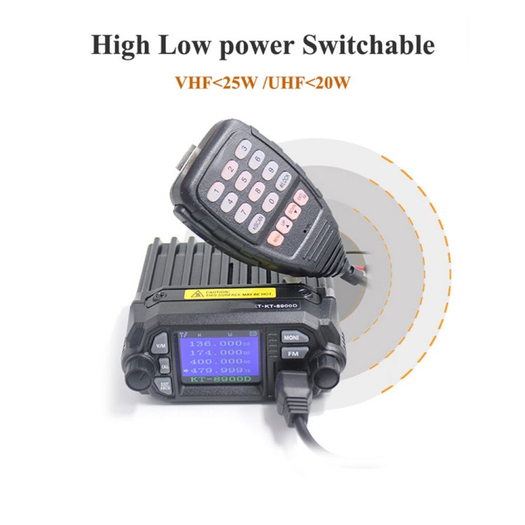 QYT KT-8900D Mini 25W Dual Band Mobile Radio Walkie Talkie for Car, KT-8900D