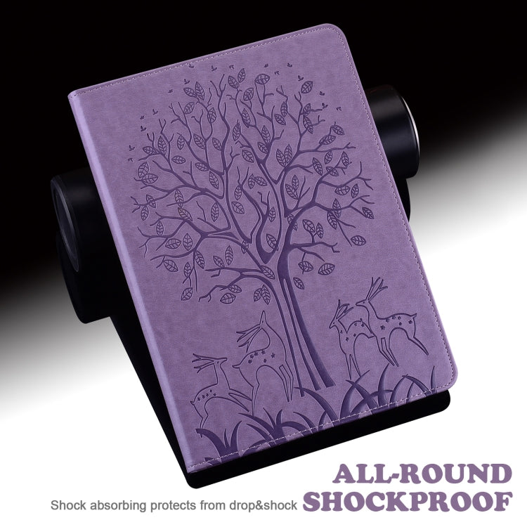 Tree & Deer Pattern Pressed Printing Leather Tablet Case, For OPPO Pad 11 inch, For OPPO Realme Pad 10.4 inch, For Huawei MatePad T 10s 10.1 inch / T 10 9.7 inch, For Lenovo Legion Y700