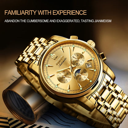 JIN SHI DUN 8750 Men Fashion Waterproof Luminous Mechanical Watch
