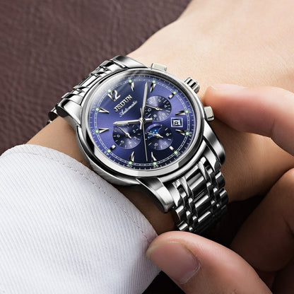 JIN SHI DUN 8750 Men Fashion Waterproof Luminous Mechanical Watch