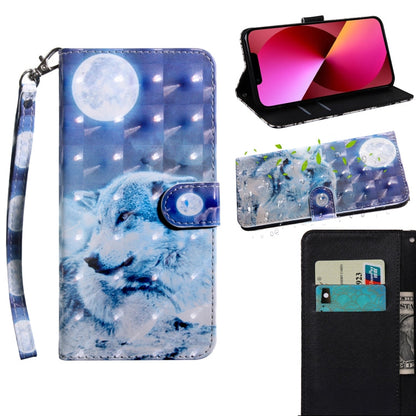 3D Painting Pattern Coloured Drawing Leather Phone Case, For iPhone 13, For iPhone 13 mini