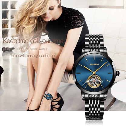 JIN SHI DUN 8812 Women Simple Hollowed Waterproof Automatic Mechanical Watch