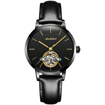 JIN SHI DUN 8812 Women Simple Hollowed Waterproof Automatic Mechanical Watch
