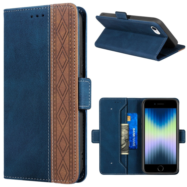 Stitching Magnetic RFID Leather Case, For iPhone XS Max, For iPhone SE 2022 / SE 2020 / 7 / 8, For iPhone 7 Plus / 8 Plus