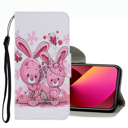 Coloured Drawing Pattern Leather Phone Case, For iPhone 13