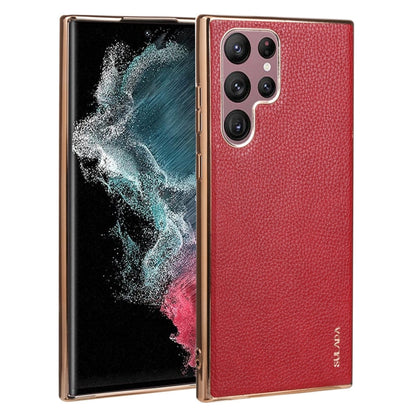 SULADA Shockproof TPU + Handmade Leather Phone Case, For Samsung Galaxy S22 5G, For Samsung Galaxy S22 Ultra 5G, For Samsung Galaxy S22+ 5G
