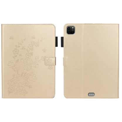 Embossed Plum Bossom Pattern Smart Leather Tablet Case, For iPad Pro 11 inch 2020 / 2018, For iPad mini 2024 / mini 6