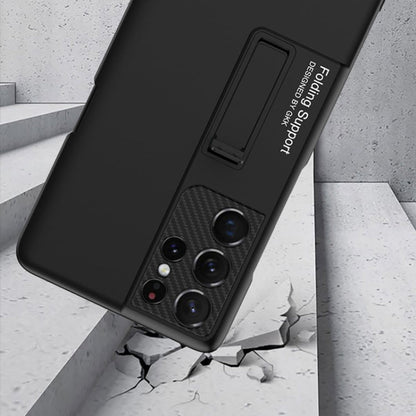 GKK Ultra-thin Shockproof Phone Case with Holder & Pen Slots & Stylus Pen, For Samsung Galaxy S21 Ultra 5G