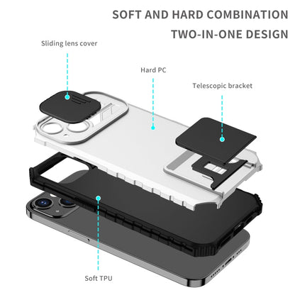 Stereoscopic Holder Sliding Camshield Phone Case, For iPhone 11, For iPhone 12, For iPhone 12 Pro