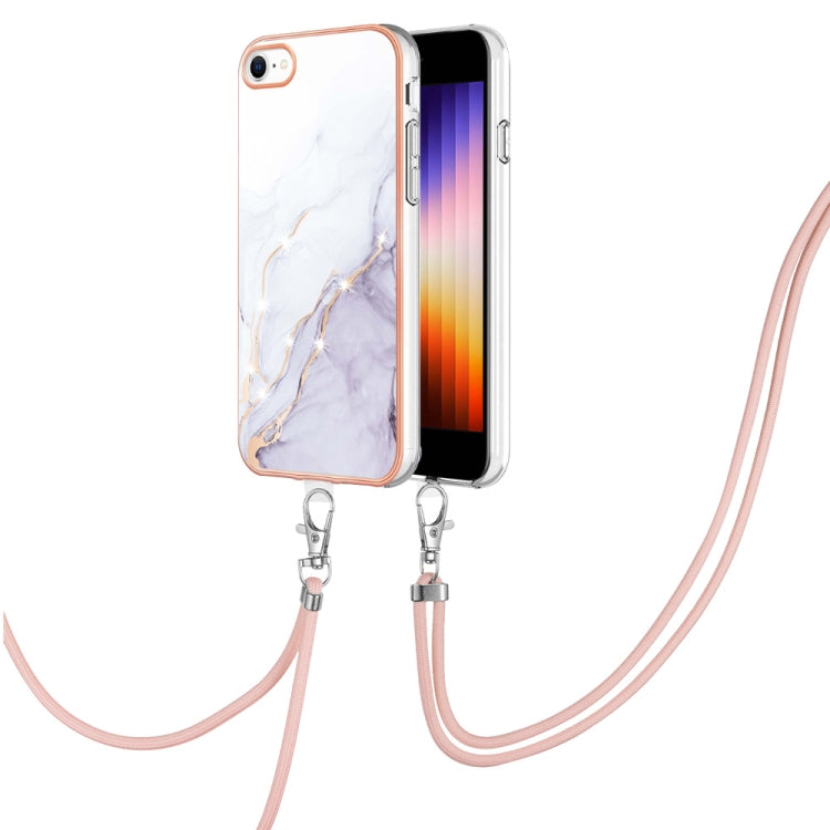 Electroplating Marble Pattern TPU Phone Case with Lanyard, For iPhone SE 2022 / SE 2020 / 8 / 7, For Motorola Moto G Stylus 2022, For Nokia G20 / G10, For Nokia G21 / G11