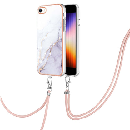 Electroplating Marble Pattern TPU Phone Case with Lanyard, For iPhone SE 2022 / SE 2020 / 8 / 7, For Motorola Moto G Stylus 2022, For Nokia G20 / G10, For Nokia G21 / G11
