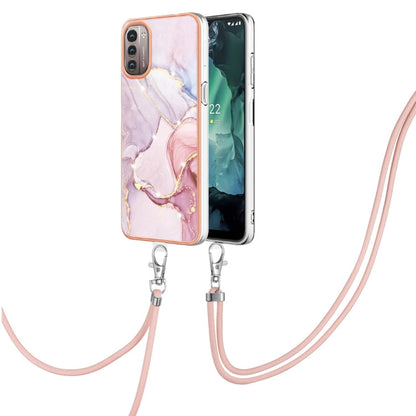 Electroplating Marble Pattern TPU Phone Case with Lanyard, For iPhone SE 2022 / SE 2020 / 8 / 7, For Motorola Moto G Stylus 2022, For Nokia G20 / G10, For Nokia G21 / G11