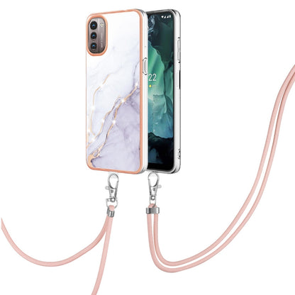 Electroplating Marble Pattern TPU Phone Case with Lanyard, For iPhone SE 2022 / SE 2020 / 8 / 7, For Motorola Moto G Stylus 2022, For Nokia G20 / G10, For Nokia G21 / G11
