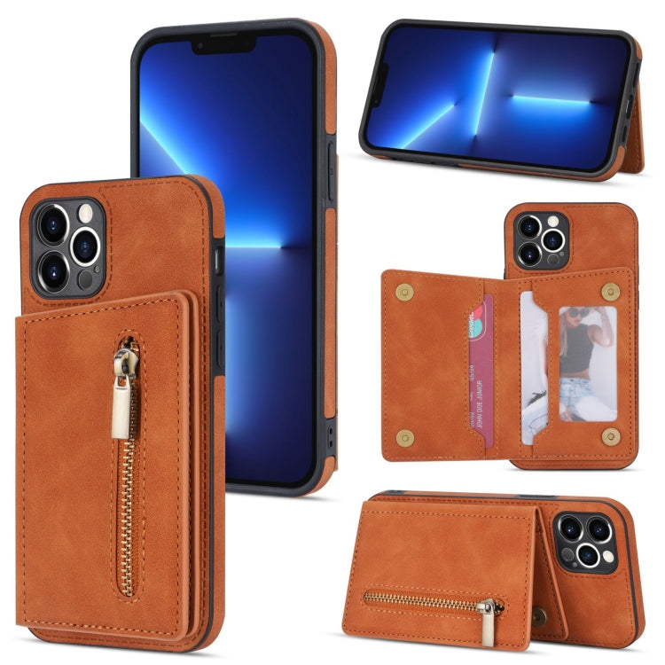 Zipper Card Holder Phone Case, For iPhone SE 2022 / 2020 / 8 / 7, For iPhone 8 Plus / 7 Plus, For iPhone 12 Pro, For iPhone 12 mini