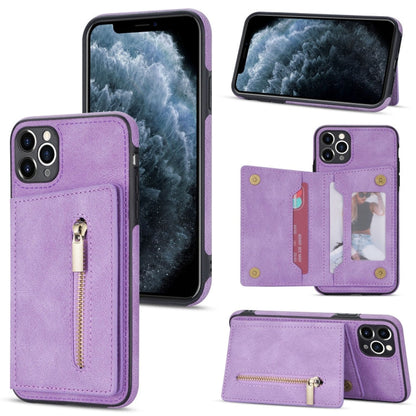 Zipper Card Holder Phone Case, For iPhone 12, For iPhone 12 Pro Max, For iPhone 11, For iPhone 11 Pro