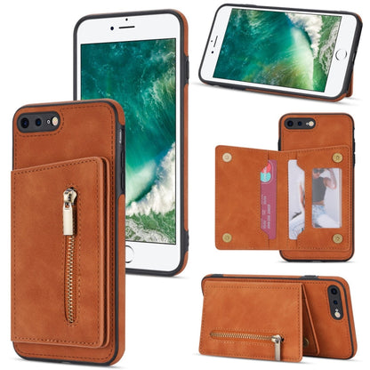 Zipper Card Holder Phone Case, For iPhone SE 2022 / 2020 / 8 / 7, For iPhone 8 Plus / 7 Plus, For iPhone 12 Pro, For iPhone 12 mini