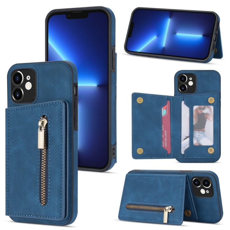 Zipper Card Holder Phone Case, For iPhone SE 2022 / 2020 / 8 / 7, For iPhone 8 Plus / 7 Plus, For iPhone 12 Pro, For iPhone 12 mini