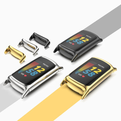 Mijobs TPU + Leather Watch Band, For Fitbit Charge5