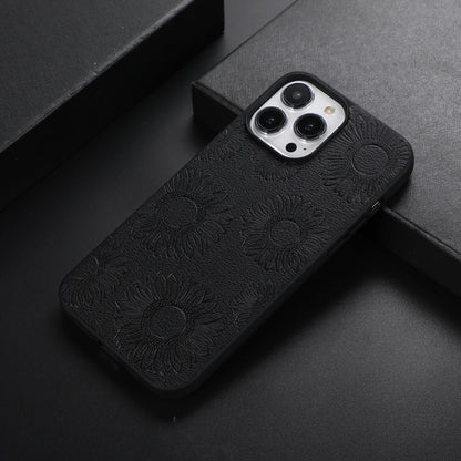 Sunflower Pattern PU+TPU+PC Shockproof Phone Case, For iPhone 13 Pro Max, For Motorola Razr 5G, For Huawei P50 Pocket