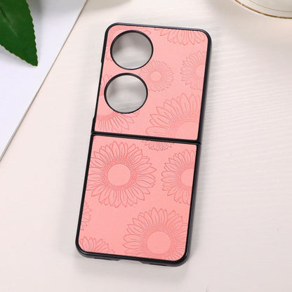 Sunflower Pattern PU+TPU+PC Shockproof Phone Case, For iPhone 13 Pro Max, For Motorola Razr 5G, For Huawei P50 Pocket