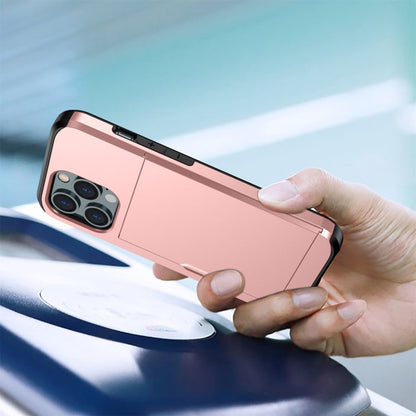 Shockproof Armor Protective Phone Case with Slide Card Slot, For iPhone 14 Pro, For iPhone 14 Pro Max