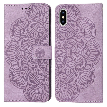 Mandala Embossed Flip Leather Phone Case, For iPhone 11 Pro, For iPhone 11 Pro Max, For iPhone X / XS, For iPhone XR