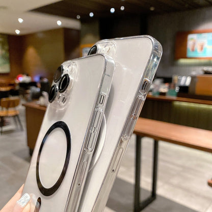 MagSafe Magnetic Transparent PC + Glass Lens Film Phone Case, For iPhone 12 Pro, For iPhone 12