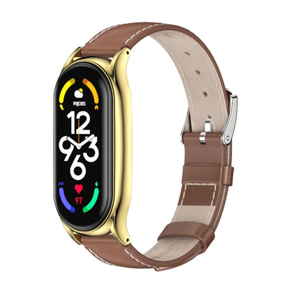MIJOBS Plus Genuine Leather Watch Band, For Xiaomi Mi Band 7 / 7 NFC
