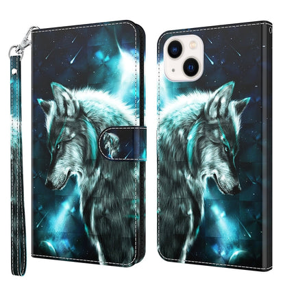 3D Painting Pattern Flip Leather Phone Case, For iPhone 14, For iPhone 14 Plus