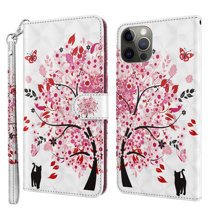 3D Painting Pattern Flip Leather Phone Case, For iPhone 14 Pro, For iPhone 14 Pro Max
