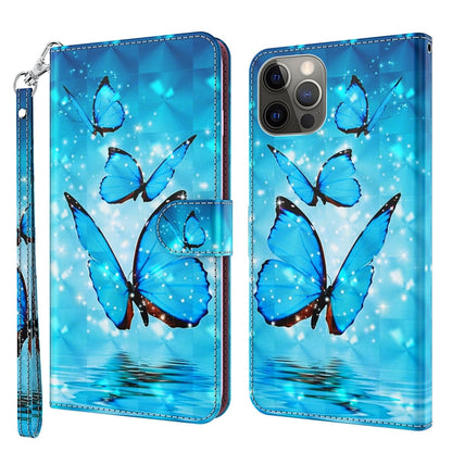 3D Painting Pattern Flip Leather Phone Case, For iPhone 14 Pro, For iPhone 14 Pro Max