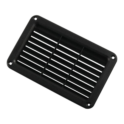 A6788 193x122mm Black Rectangle Louvered Ventilation Plastic Venting Panel Cover, 193x122mm