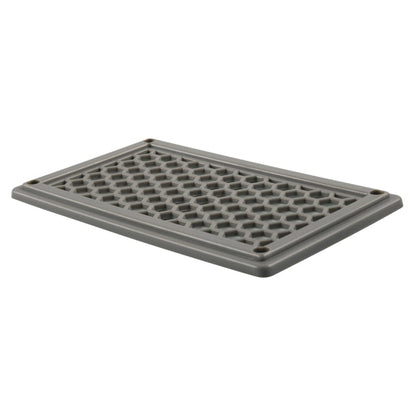 A6790 198x114mm Grey Rectangle Louvered Ventilation Plastic Venting Panel Cover, 198x114mm
