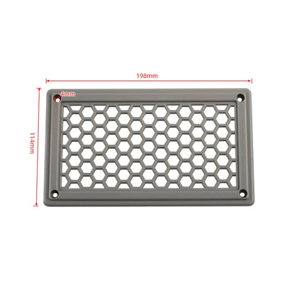 A6790 198x114mm Grey Rectangle Louvered Ventilation Plastic Venting Panel Cover, 198x114mm