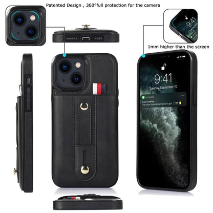 Wristband Kickstand Wallet Leather Phone Case, For iPhone 13 mini, For iPhone 13, For iPhone 13 Pro, For iPhone 13 Pro Max