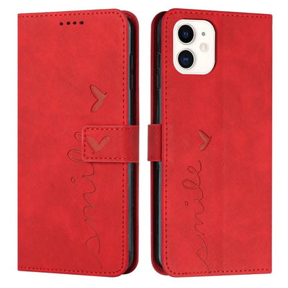 Skin Feel Heart Pattern Leather Phone Case, For iPhone 12 Pro Max, For iPhone 11, For iPhone 11 Pro, For iPhone 11 Pro Max