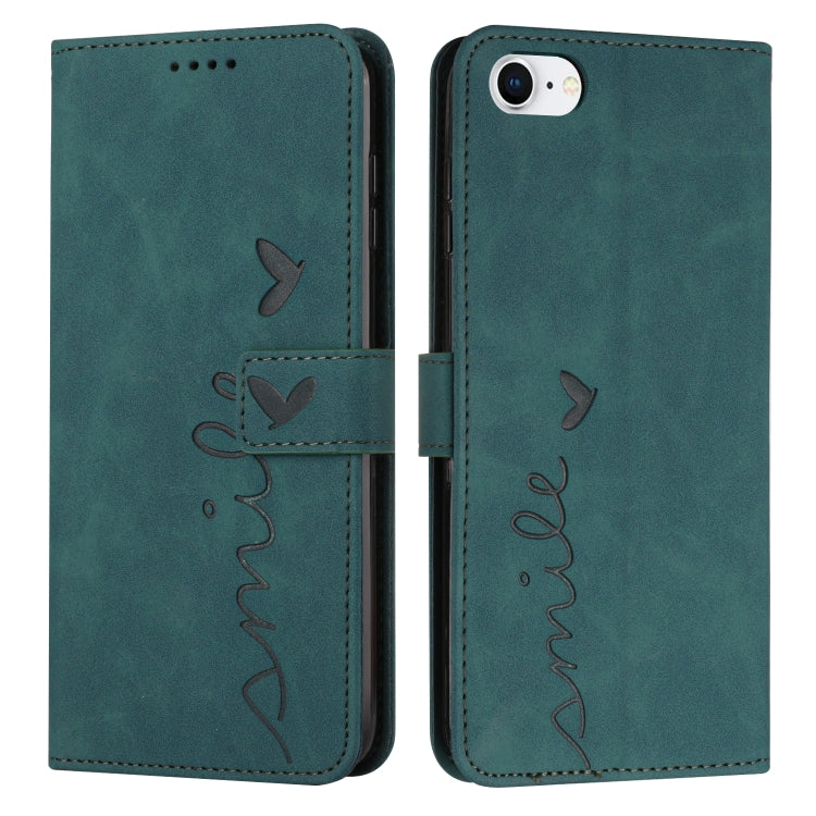 Skin Feel Heart Pattern Leather Phone Case, For iPhone XS / X, For iPhone XS Max, For iPhone XR, For iPhone SE 2022 / SE 2020 / 8 / 7