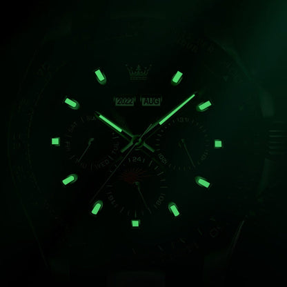 OLEVS 6654 Multifunction Dial Mechanical Movement Men Watch