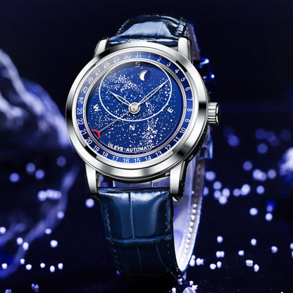 OLEVS 9923 Luminous Starry Dial Automatic Mechanical Men Watch