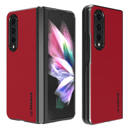 LC.IMEEKE Shock-resistant Plain Leather All-inclusive Protective Case, For Samsung Galaxy Z Fold4 5G